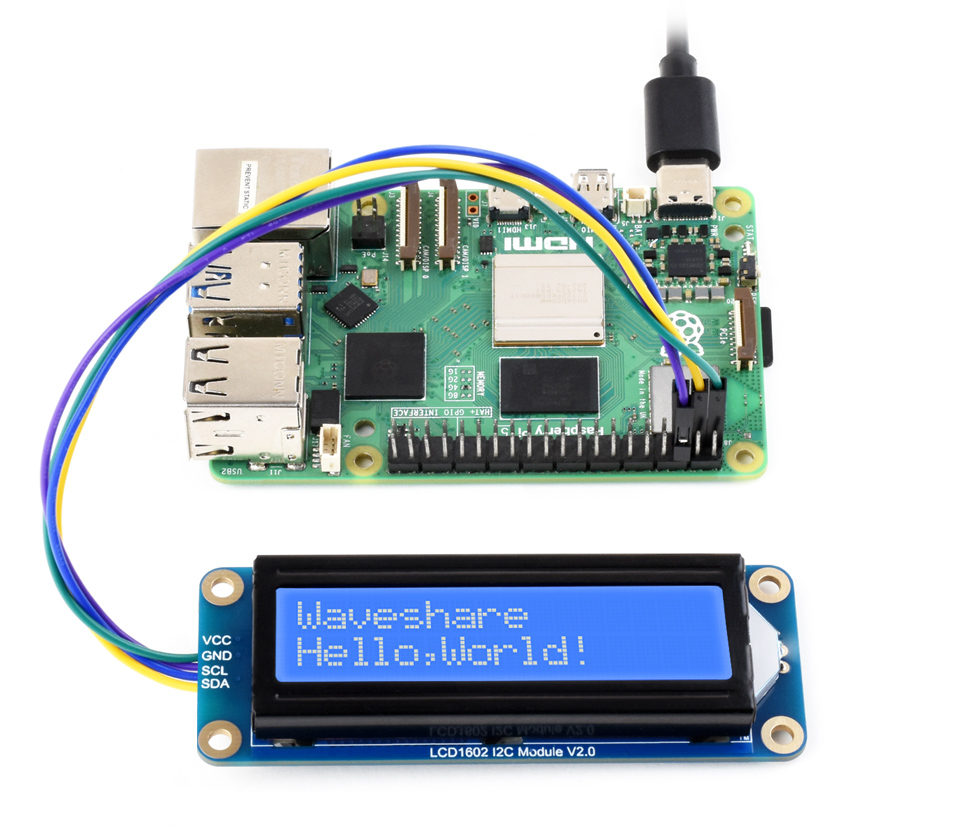 LCD1602 I2C Module, usage example