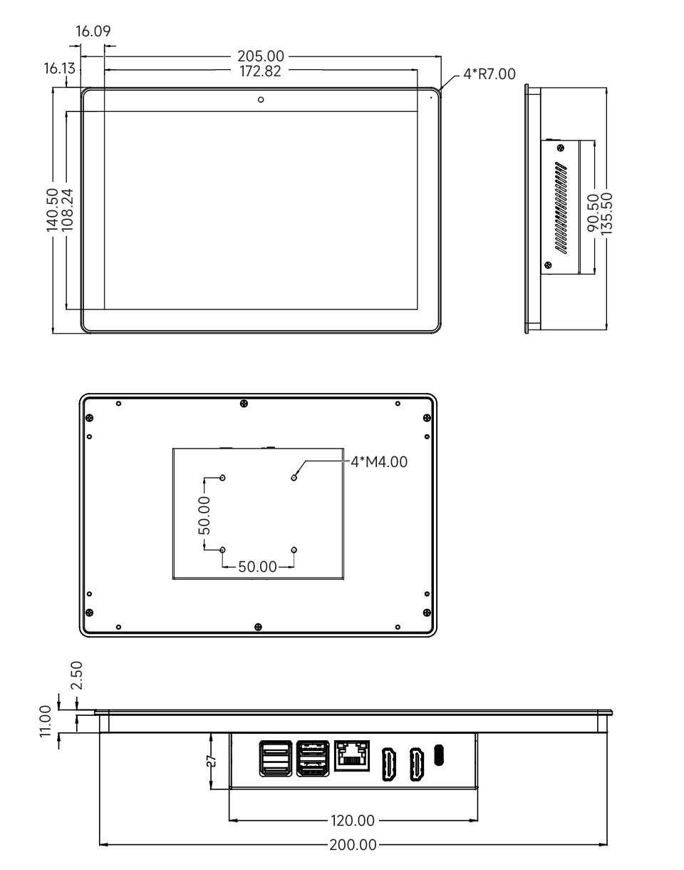 Industrial HMI All-in-one Touch Display For Raspberry Pi 5, Options For ...