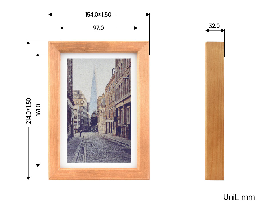 7.3inch E6 Full color E-Paper PhotoPainter (B), outline dimensions