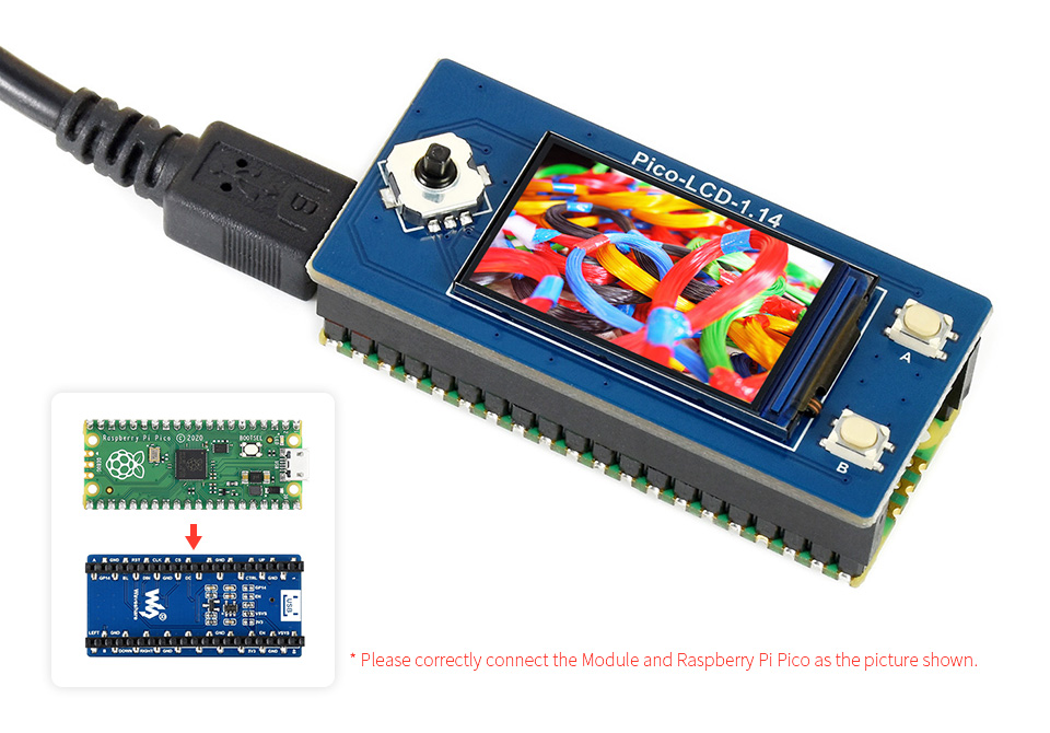 114inch Lcd Display Module For Raspberry Pi Pico 65k Colors 240×135 Spi Ws 19340 6061