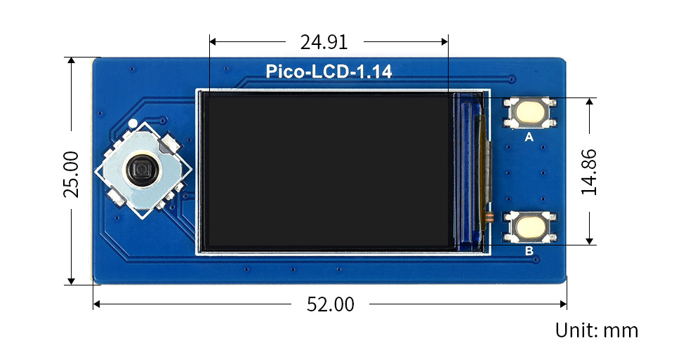 114inch Lcd Display Module For Raspberry Pi Pico 65k Colors 240×135 Spi แท้จาก Waveshare 9816