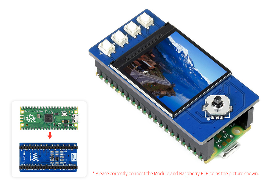 13inch Lcd Display Module For Raspberry Pi Pico 65k Colors 240×240 Spi Ws 19650 5925