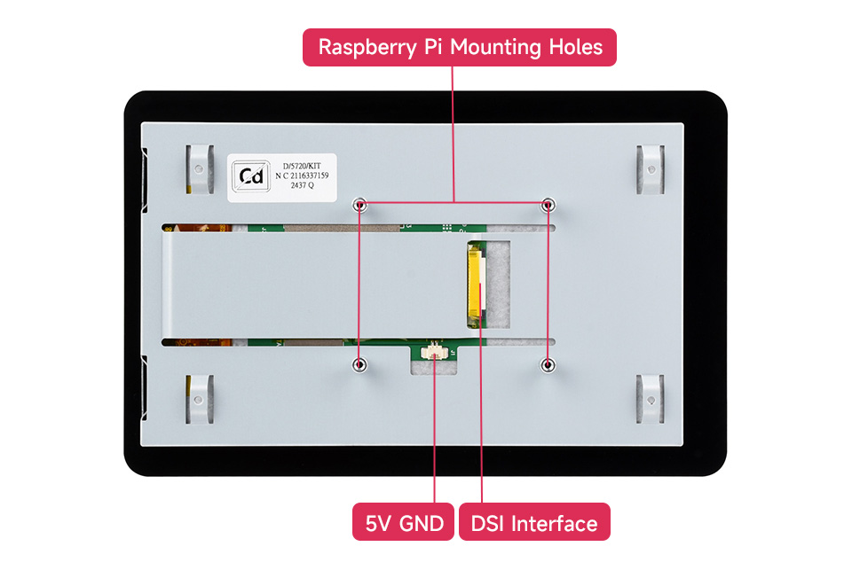 Official Raspberry Pi 7inch Capacitive Touch Display, interface introduction