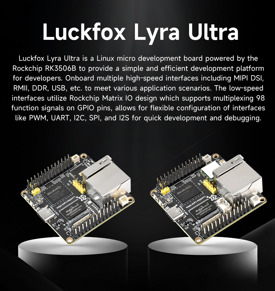 Luckfox Lyra RK3506B Linux Micro Development Board, front view