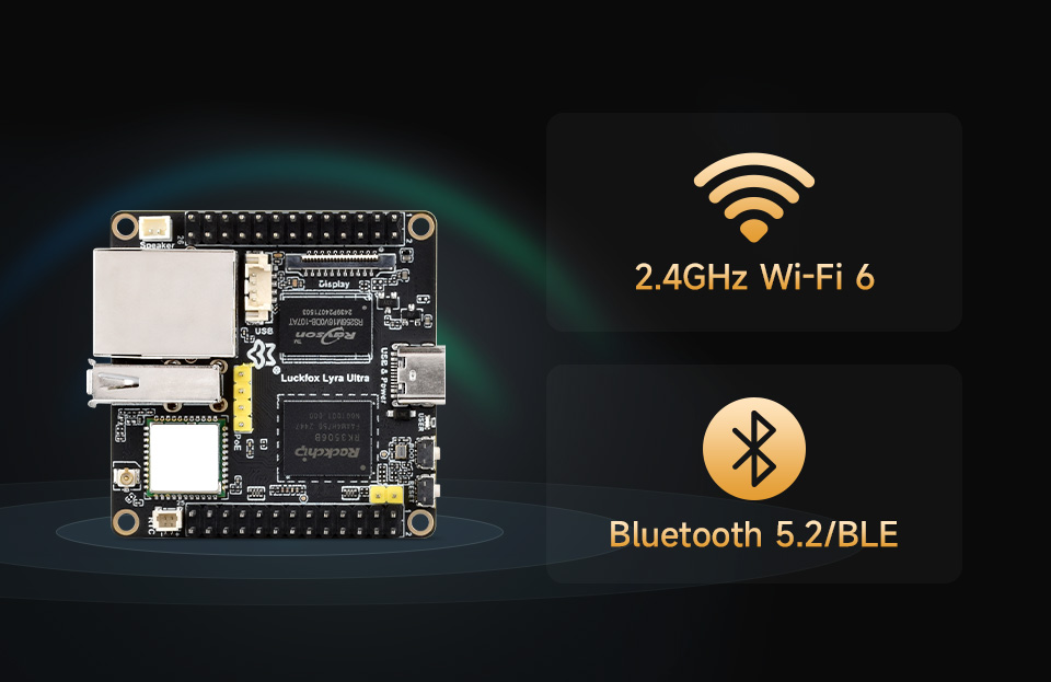 Luckfox Lyra Ultra series, onboard WiFi 6 and Bluetooth module