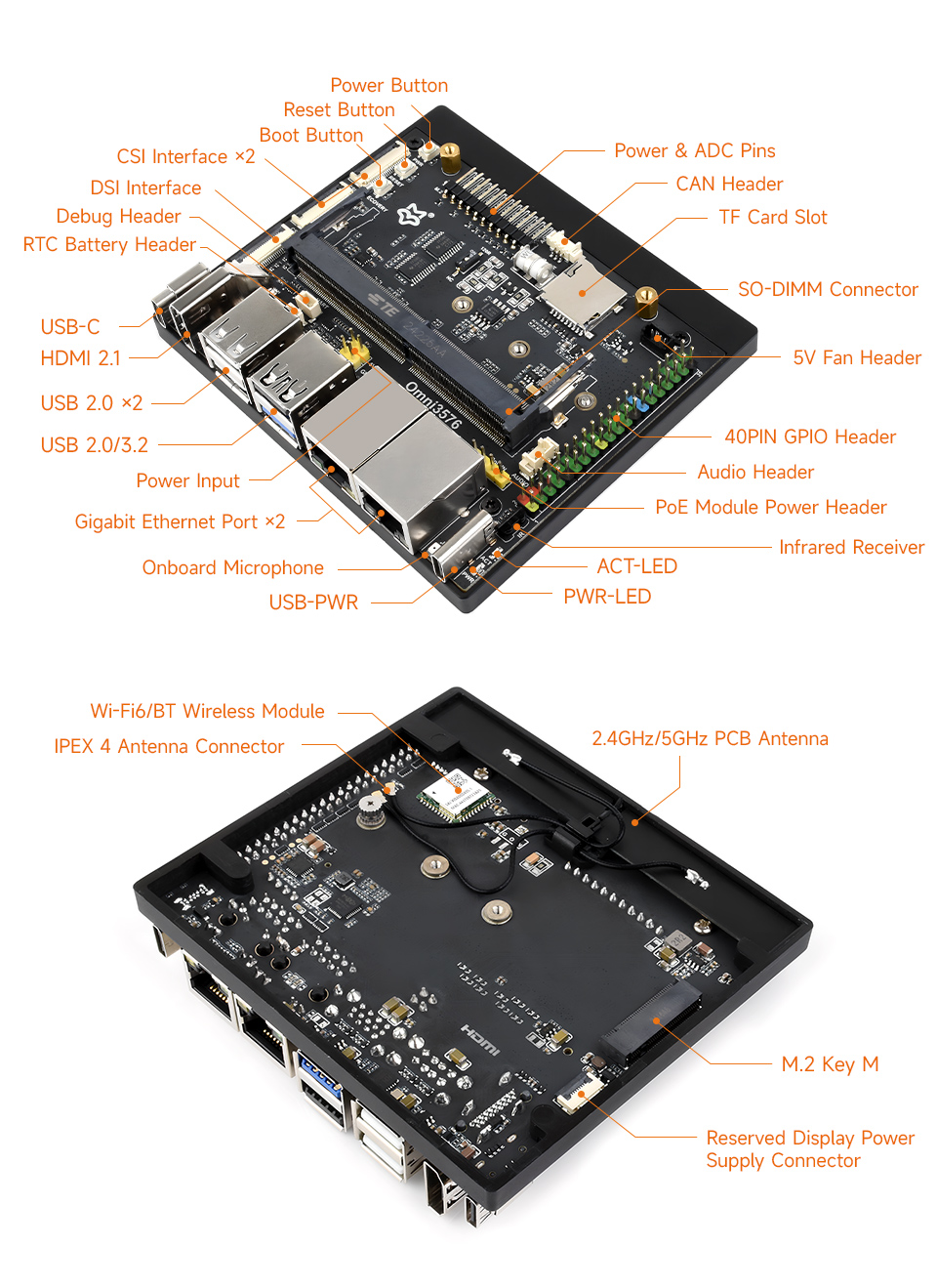 Luckfox Core3576 Edge Computing Development Board, with rich peripheral interfaces