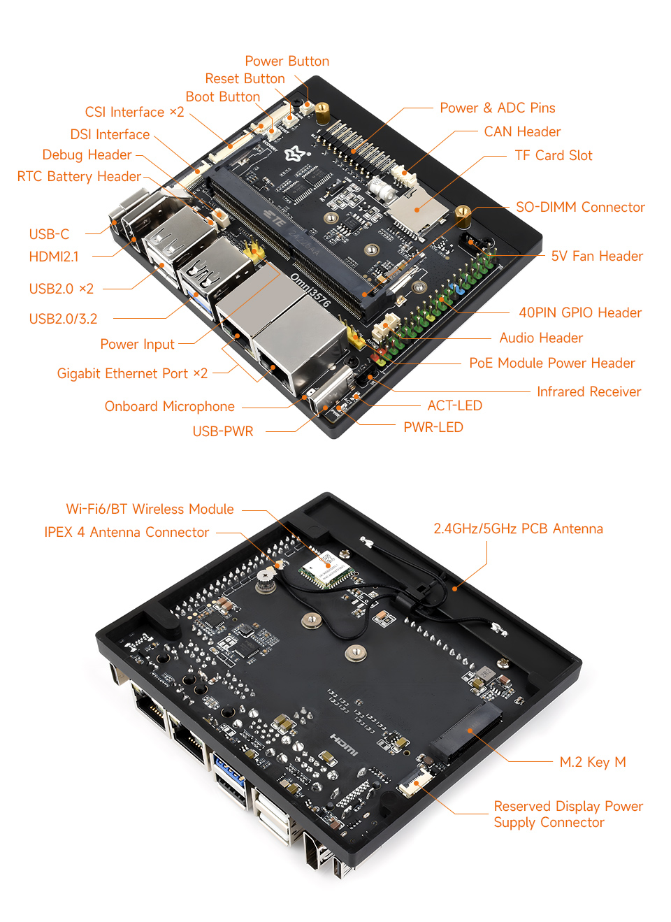 Luckfox Core3576 Edge Computing Development Board, with rich peripheral interfaces