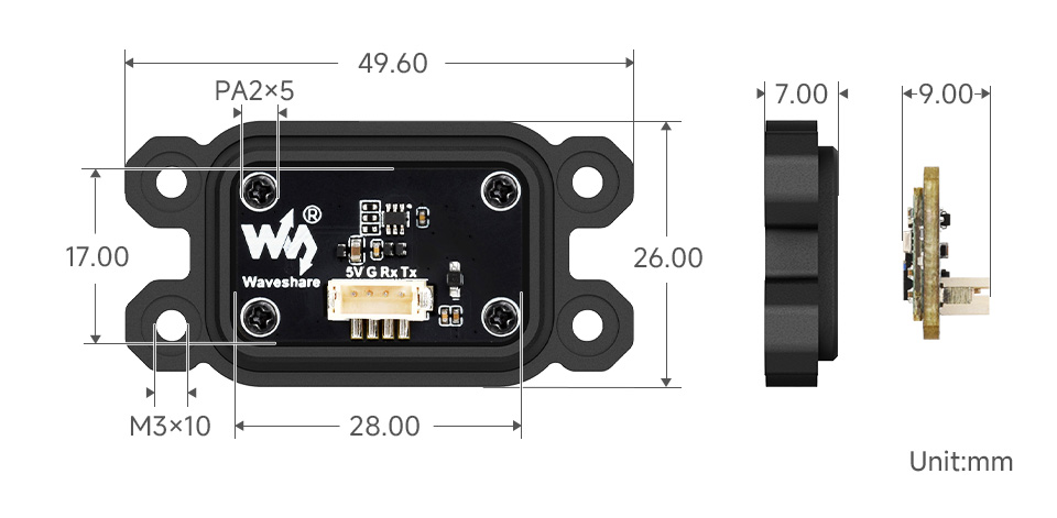 10-axis ROS IMU Sensor, outline dimensions