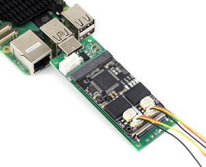 MiniPCIe interface to 2-CH CAN adapter, connecting with the Raspberry Pi