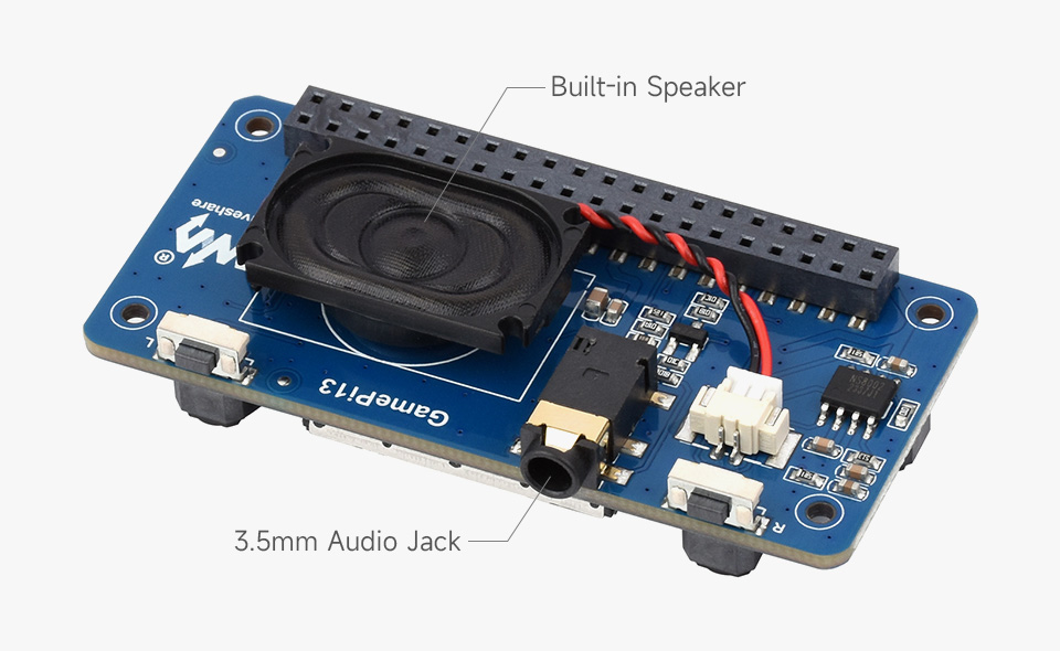 GamePi13 1.3inch LCD Game Console, two audio outputs