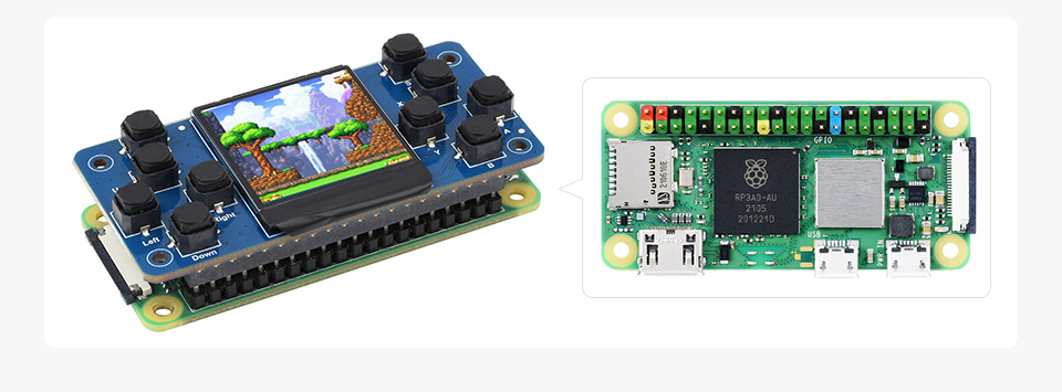 GamePi13 1.3inch LCD Game Console, working with Raspberry Pi Zero 2W