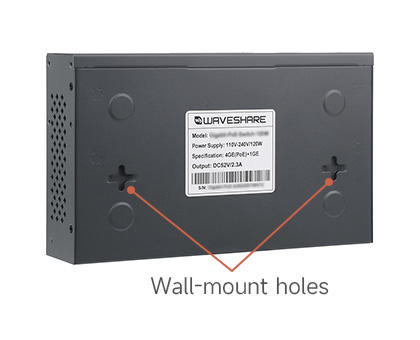 120W Gigabit Ethernet PoE Switch, direct wall-mount installation