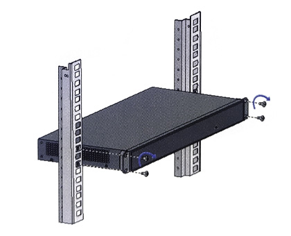 120W Gigabit Ethernet PoE Switch, mounting into the rack