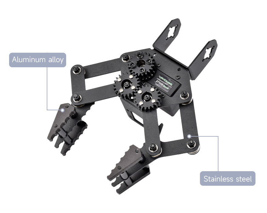 High-performance Robotic Arm Gripper, the body is made of stainless steel and aluminum alloy