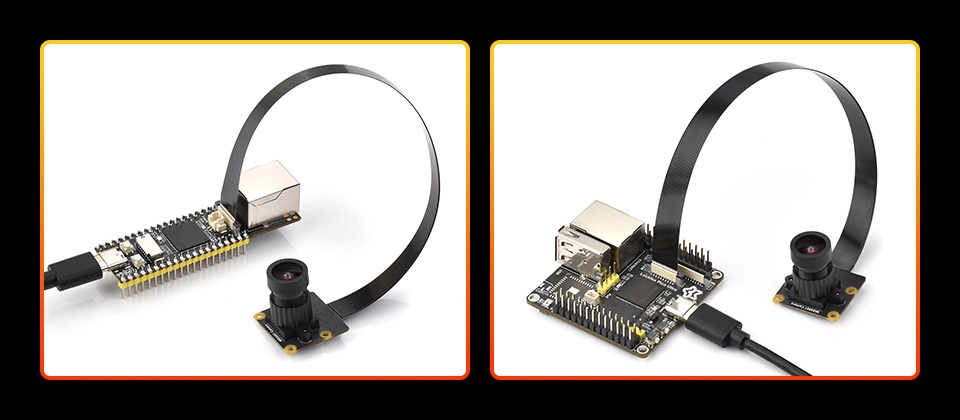 MIS5001 5MP Wide-Angle Lens Camera Module (A), connecting with Luckfox Pico boards