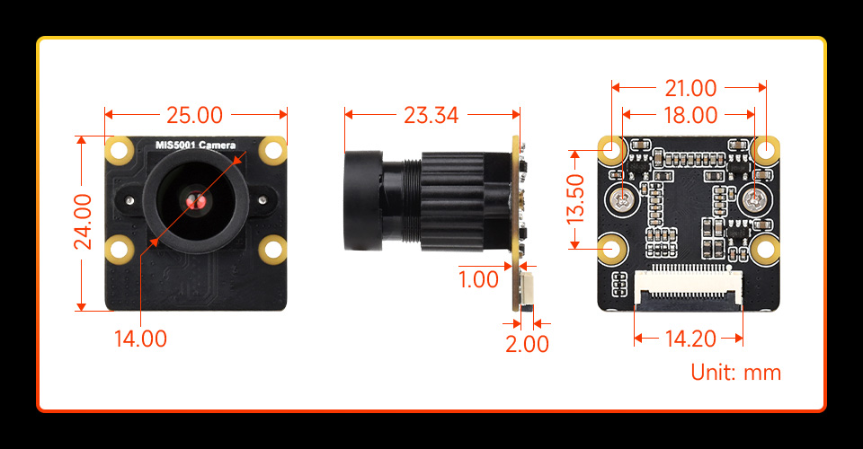 MIS5001 5MP Camera (A), outline dimensions