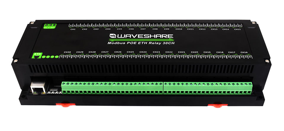 30-Ch Ethernet Relay Module, Modbus RTU/Modbus TCP Protocol, PoE Port ...