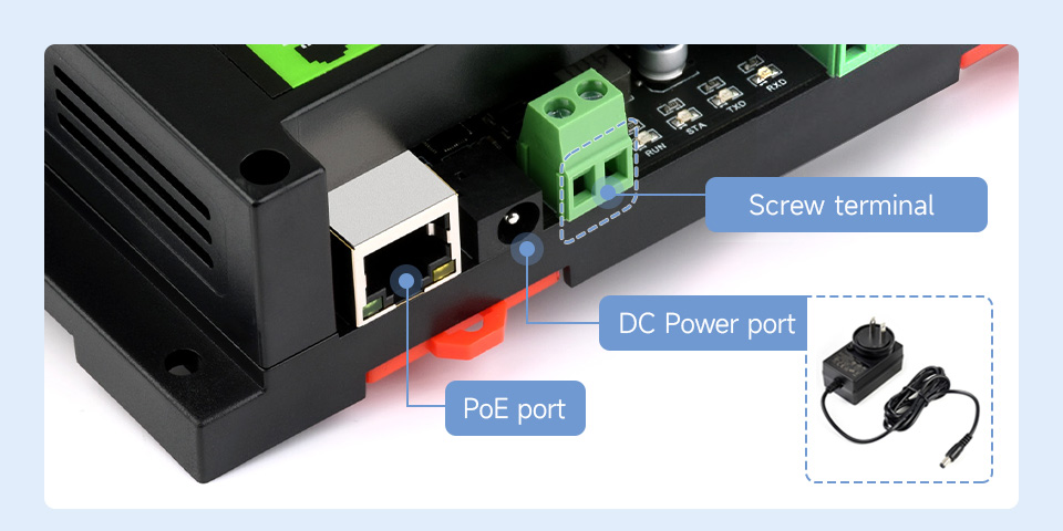 8-ch Ethernet Relay Module (B), supports multi power supply methods