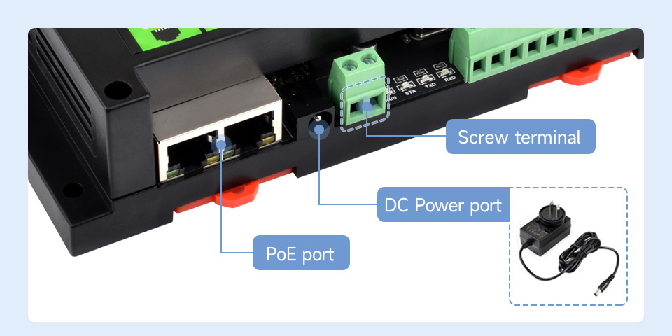 8-ch Ethernet Relay Module (C), supports multi power supply methods