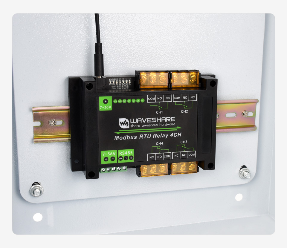 Industrial Modbus RTU 4-ch Relay Module, product show