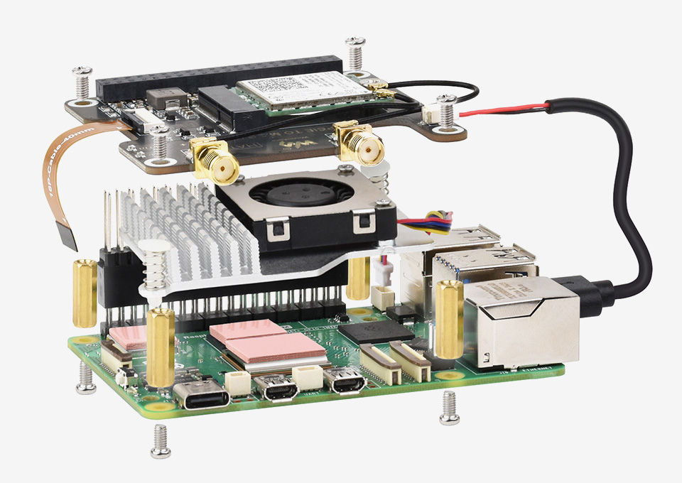 PCIe To M.2 E KEY Adapter for Raspberry Pi 5, how to install