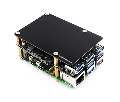 PCIe to M.2 4G/5G And USB 3.2 HAT for Raspberry Pi 5 with 5G-4IN1-PCB Antenna on the top