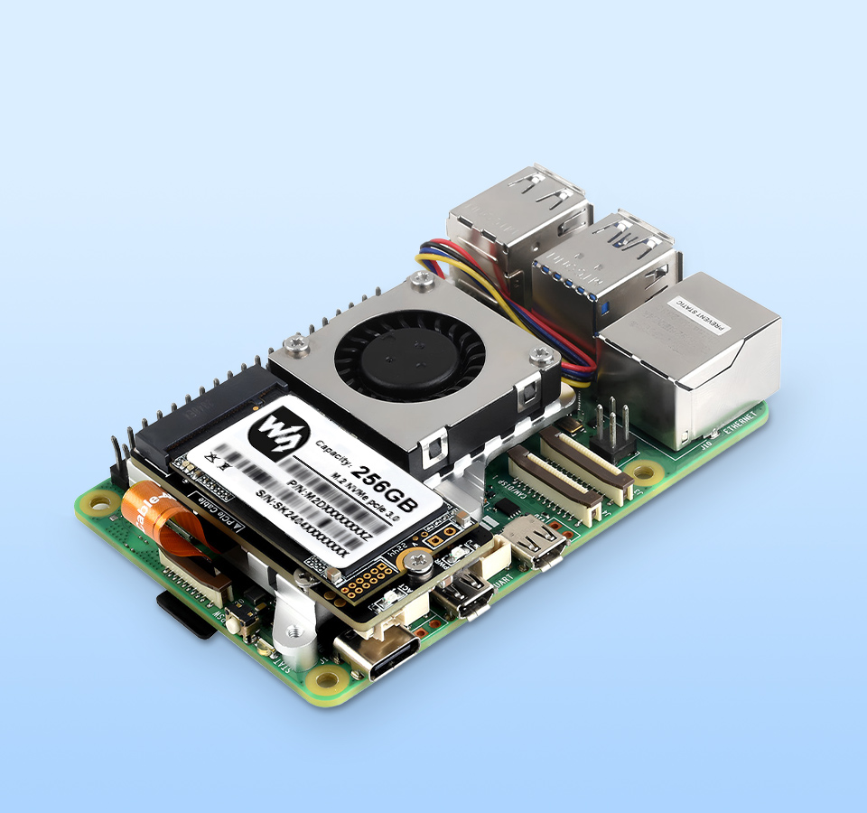 PCIe To M.2 Adapter Board (E) for Raspberry Pi 5, front view