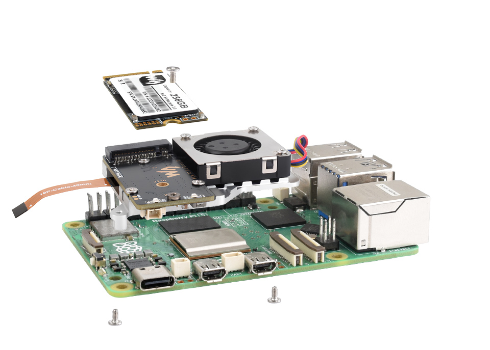 PCIe To M.2 Adapter Board (E) for Raspberry Pi 5, how to install