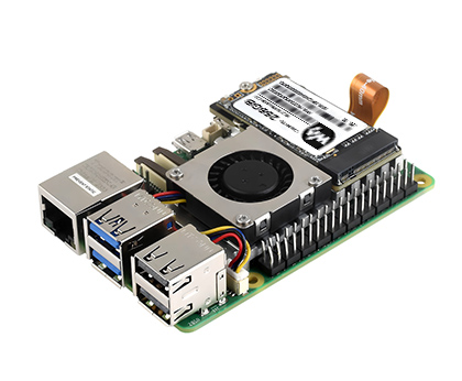 PCIe To M.2 Adapter Board (E) for Raspberry Pi 5, connecting with NVME Solid State Drive