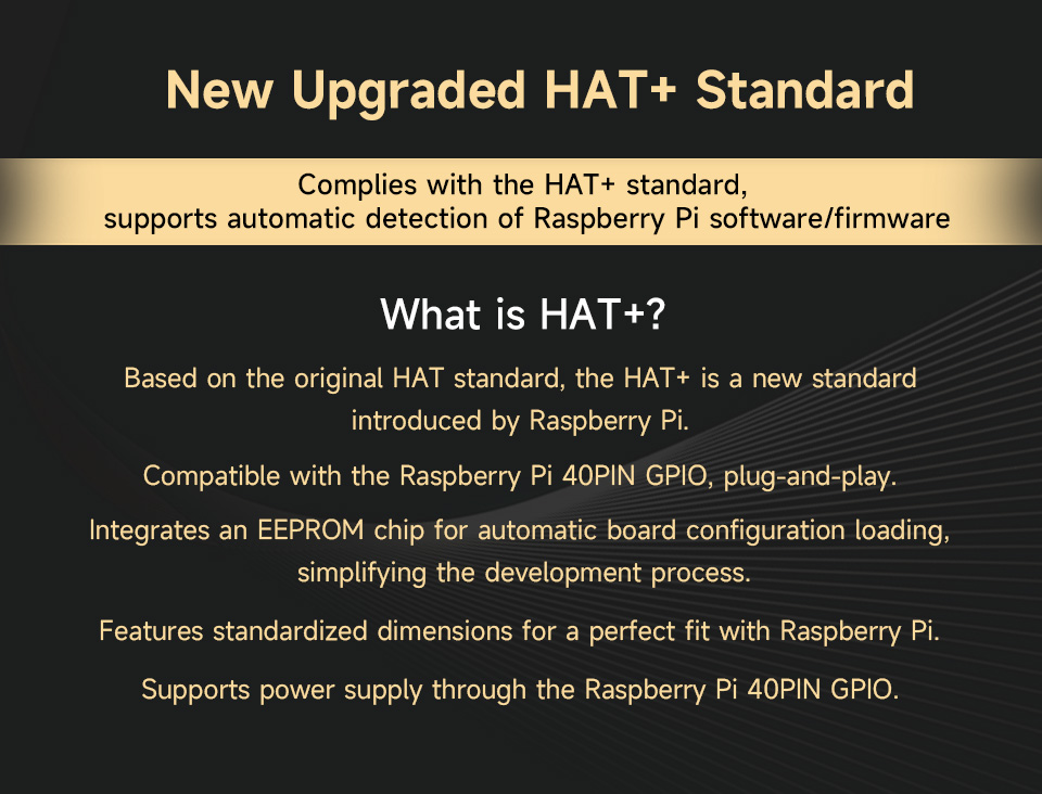 PCIe TO M.2 HAT+, connecting to PI5 via 16PIN cable