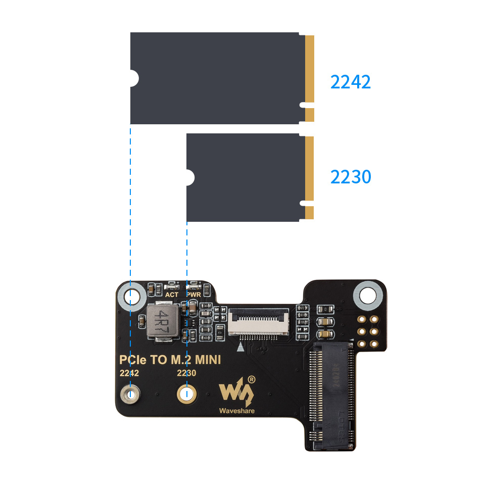 PCIe TO M.2 MINI Adapter, compatible With 2230/2242 Size M.2 Solid State Drive