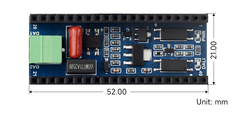 DALI2 expansion Module, outline dimensions