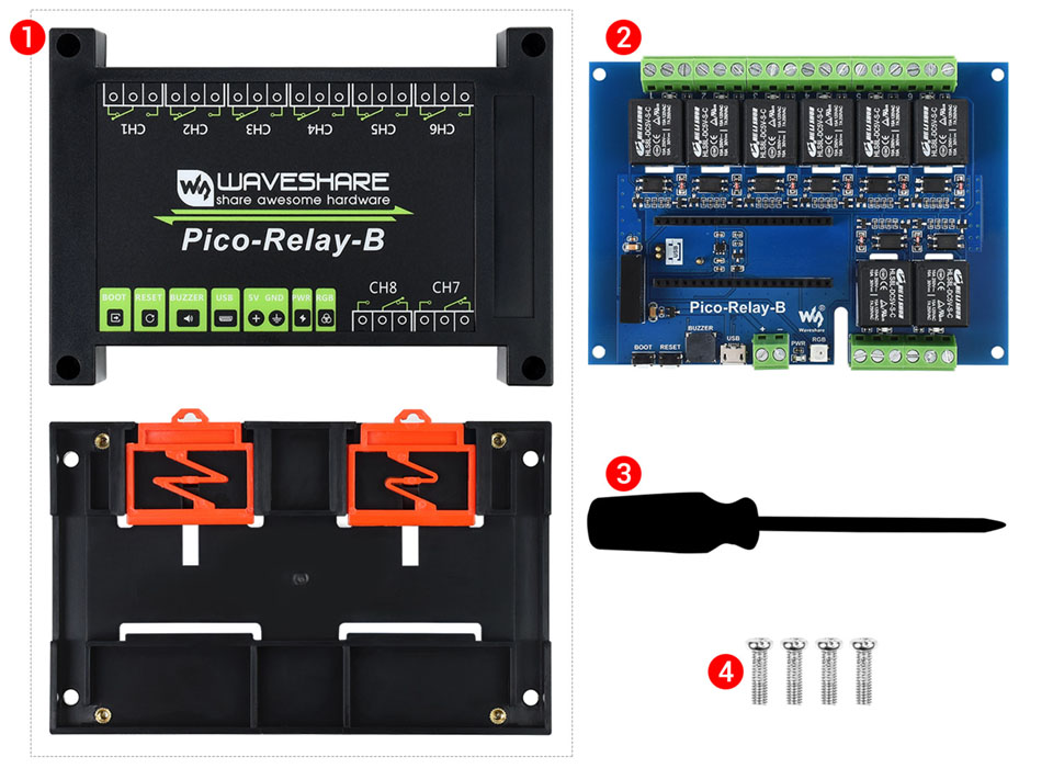 Industrial 8-Channel Relay Module For Raspberry Pi Pico, Power Supply