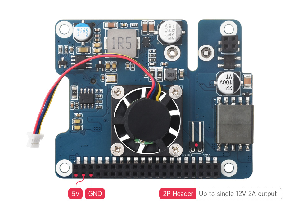 PCIe To M.2 with PoE HAT, onboard 5V & 12V header outputs