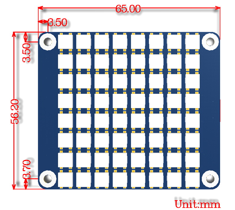 RGB LED HAT (B) dimensions