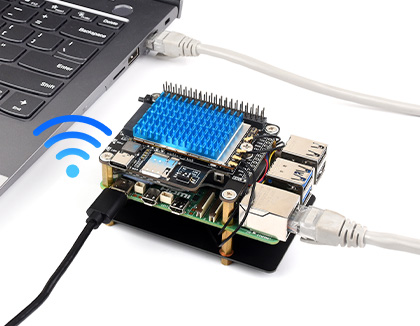 PCIe To 5G HAT for Raspberry Pi 5, networking other devices via network cable