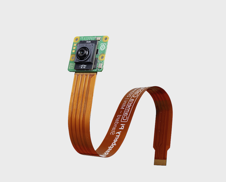 Raspberry Pi AI camera module, front view