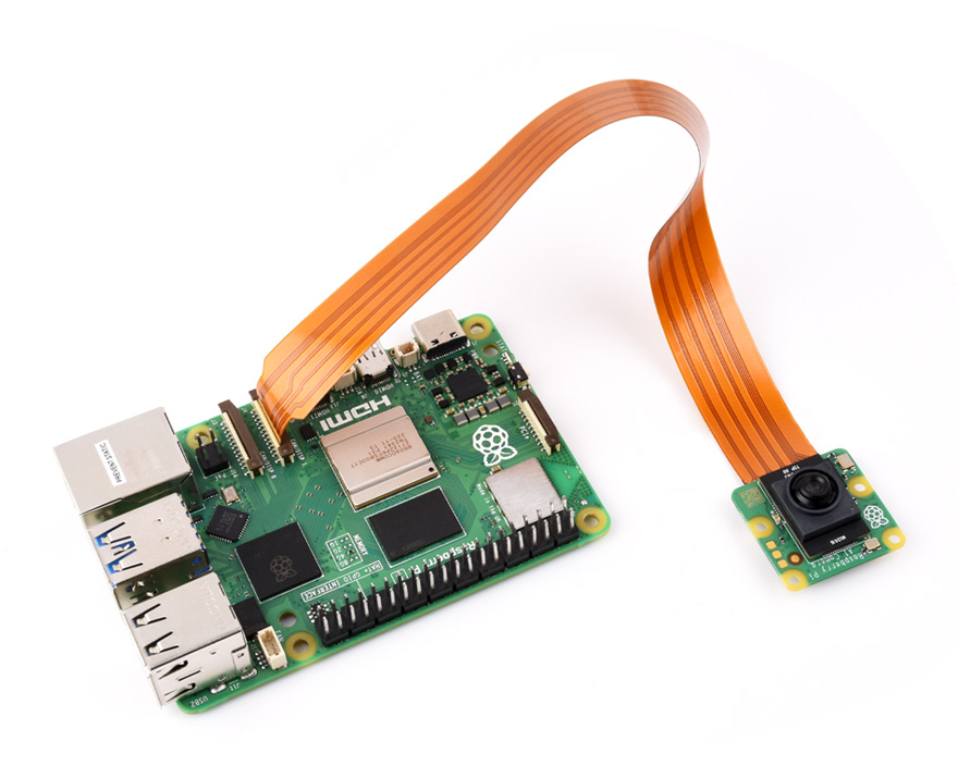 Raspberry Pi AI camera module, connection example