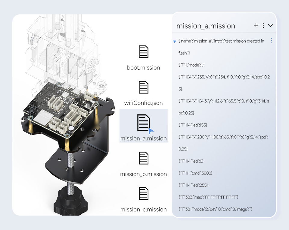 5 + 1 DOF High-Torque Serial Bus Servo Robotic Arm Kit, can save JSON instructions for robot control