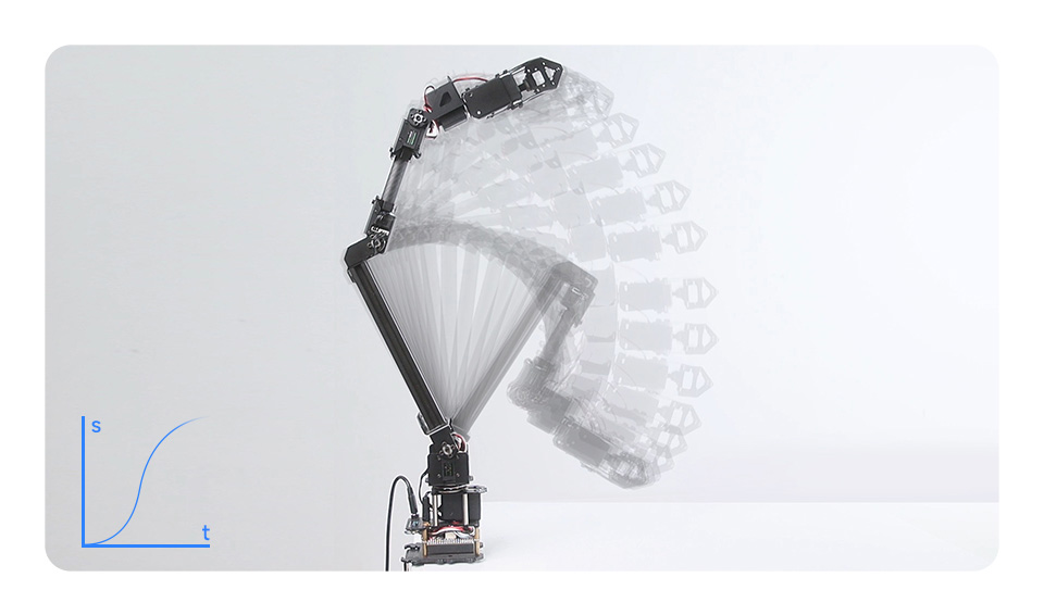 5 + 1 DOF High-Torque Serial Bus Servo Robotic Arm Kit, supports curve velocity control algorithm