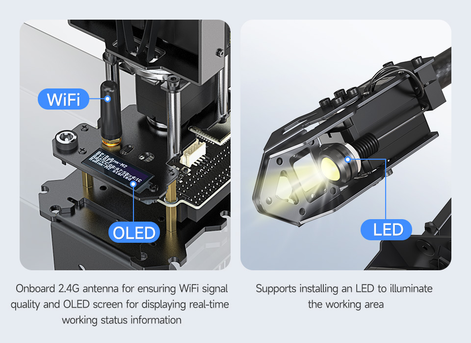 5 + 1 DOF High-Torque Serial Bus Servo Robotic Arm Kit, with OLED screen and LED light