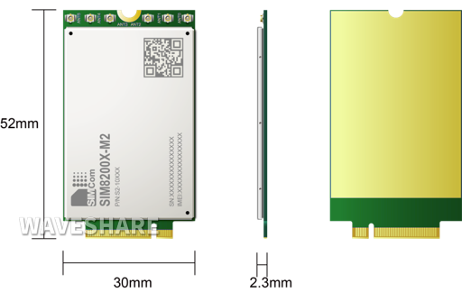 SIM8262E-M2 SIMCom original 5G module, M.2 form factor, Qualcomm Snapdragon  X62