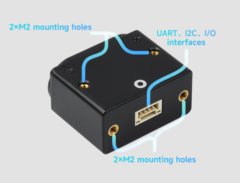 TOF (time of flight) Laser Range Sensor (C), interfaces and mounting holes