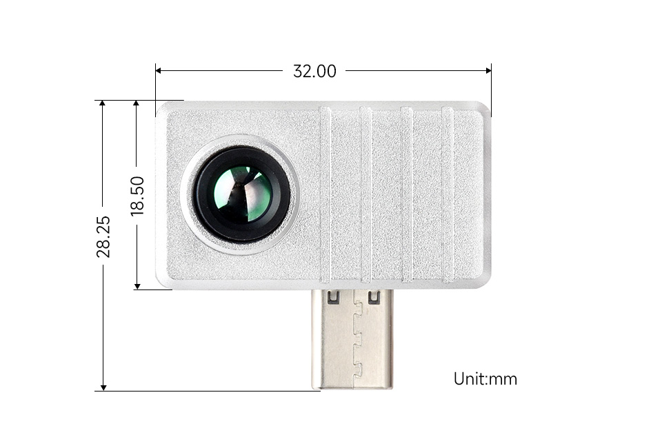 Thermal-45 Camera USB (B), outline dimensions