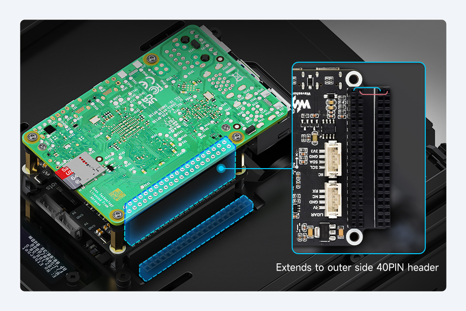 UGV Beast AI Robot onboard 40PIN GPIO extended header