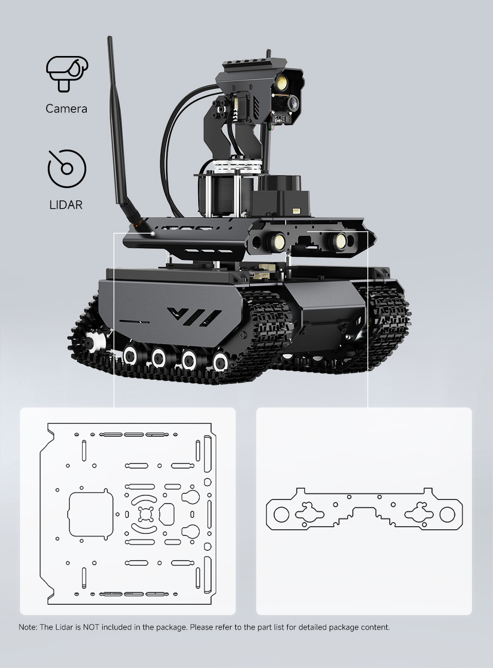 UGV Beast AI Robot for Jetson Orin, can be used to install a variety of peripherals