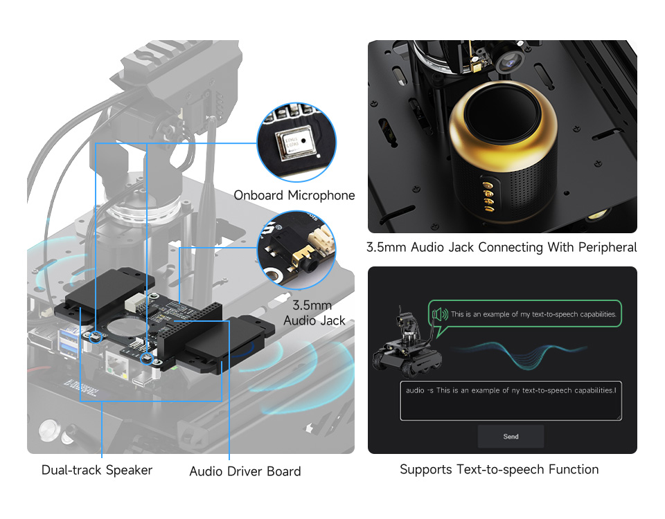 UGV Beast AI Robot for Jetson Orin, with multiple audio interaction methods