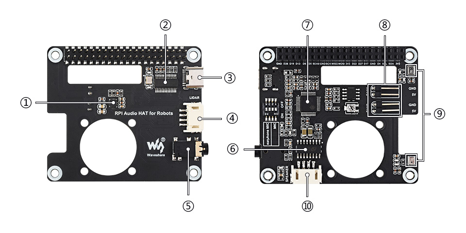 UGV Beast AI Robot for Jetson Orin, audio driver board