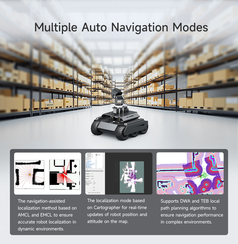 UGV Rover AI Robot with mutiple navigation modes