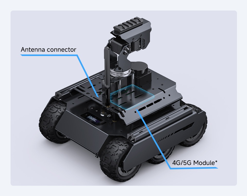 UGV Rover AI Robot, supports installing 4G/5G module